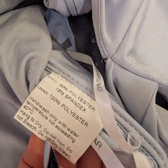 Off-the-Shoulder Corset Stretch Satin Mermaid Dress with Slight Train in Mist - Picture 6 of 16